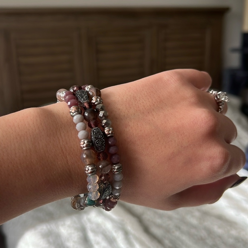 Three piece purple bracelet